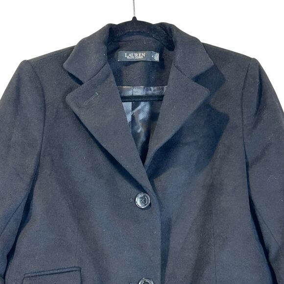 Lauren Ralph Lauren Wool Reefer Classic Peacoat Black Women 4 NWT - Picture 4 of 11